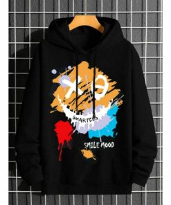 Smartees Black Full-length Sleeve Hooded Neck Hooded T-shirt