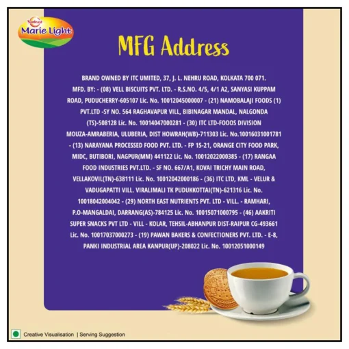 Sunfeast Active Marie Light Biscuits Family Pack 186 g - Image 2