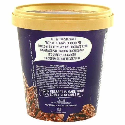 Kwality Wall's Crackle Cadbury Ice Cream 700 ml (Tub) - Image 2