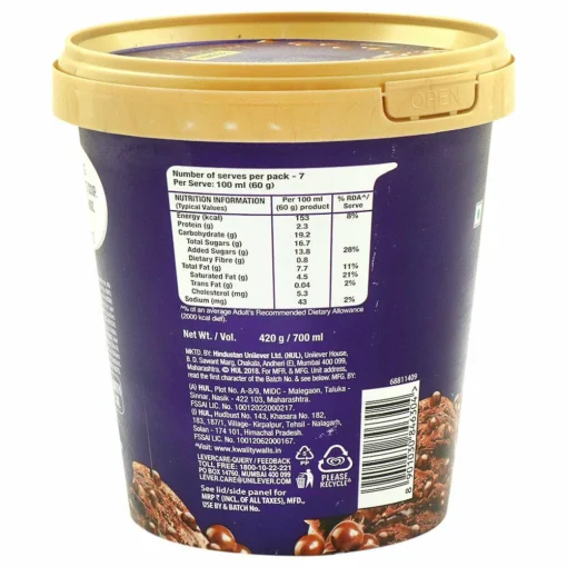 Kwality Wall's Crackle Cadbury Ice Cream 700 ml (Tub) - Image 3