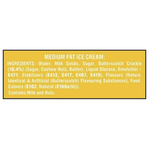 Kwality Wall's The Dairy Factory Slow Churned Butterscotch Ice Cream Tub 700 ml - Image 4